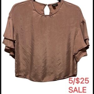Simons Icone Ruffle Short Sleeve Blouse Size XS | 5/$25 SALE